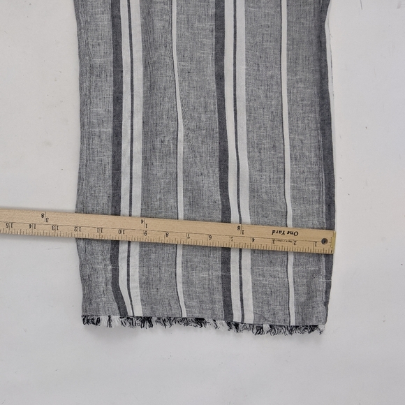 Cloth & Stone Linen Stripe Jumpsuit NEW L Gray - Picture 12 of 15